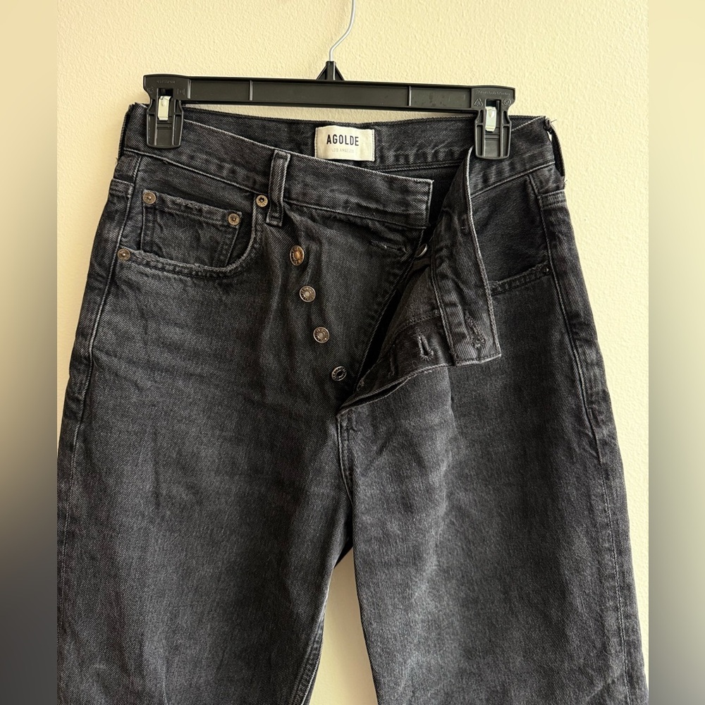 Agolde criss cross jeans black washed Women’s Straight-Leg baggy Jeans
